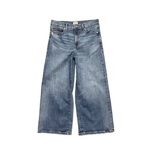 Tommy Jeans High Rise Wide Leg Crop Jeans Womens Sz 30 Blue Stretch Casual Denim